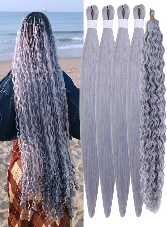 Leticia Gray Boho Braiding Hair Pre stretched Hypoallergenic Curly Braiding Hair for Boho Braids Bohemian Braids Knotless Ez Braids - Image 1